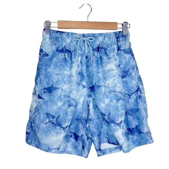 ROKKA ROLLA Quick Dry Mesh Lined Blue Shark Swim Trunks Size Small - Picture 3 of 14